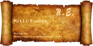 Mitli Evetke névjegykártya